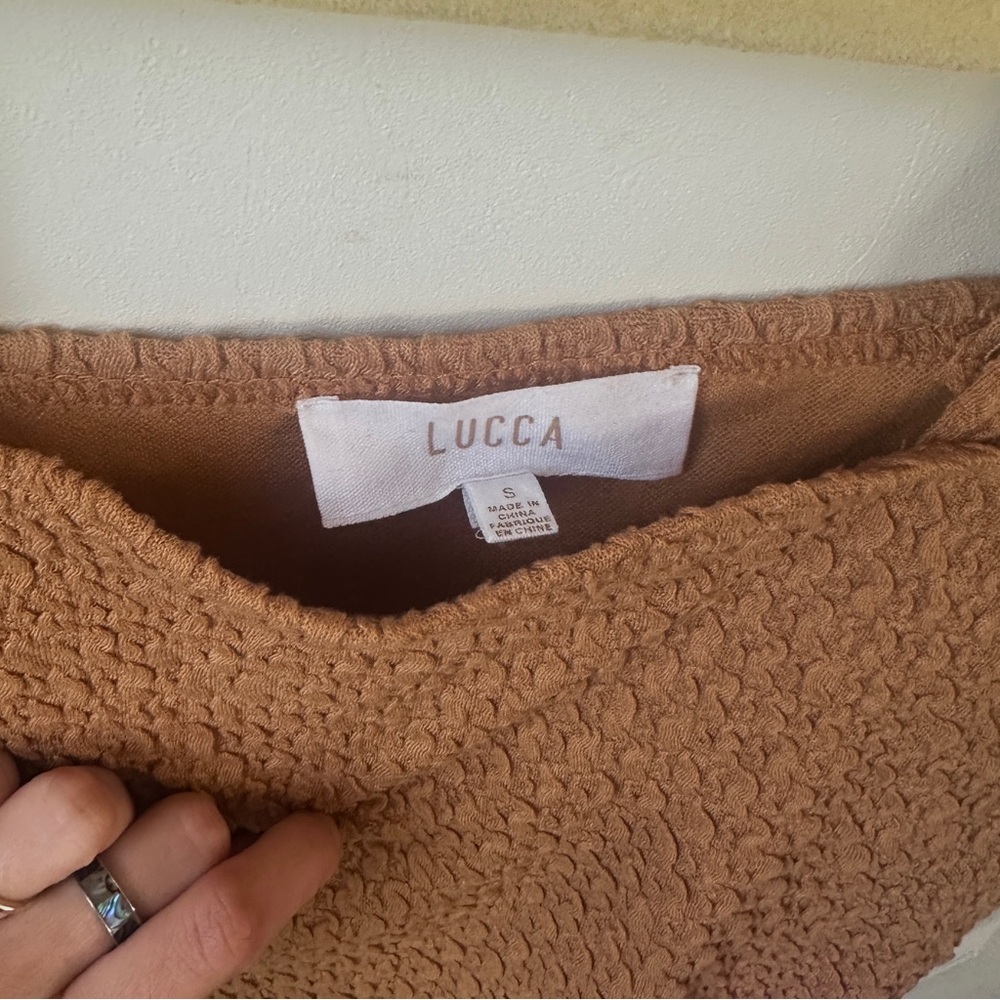 Textured Square-Neck Tank Top in Warm Brown - Picture 5 of 5